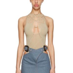 Poster girl SSENSE exclusive taupe lulu bodysuit